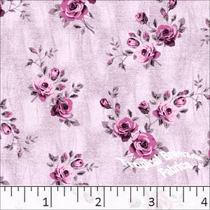 Standard Weave Floral Print Poly Cotton Fabric 6081 lilac