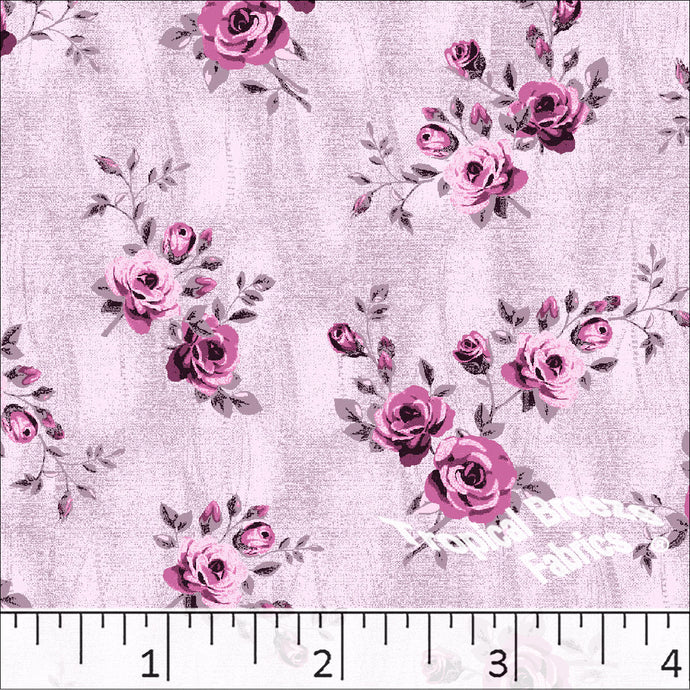 Standard Weave Floral Print Poly Cotton Fabric 6081 lilac