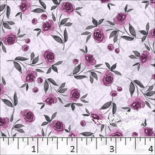 Standard Weave Rose Print Poly Cotton Fabric 6154 lilac