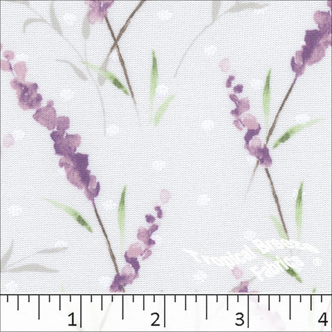 lilac, Swiss Dot Floral Print Polyester Fabric 573613