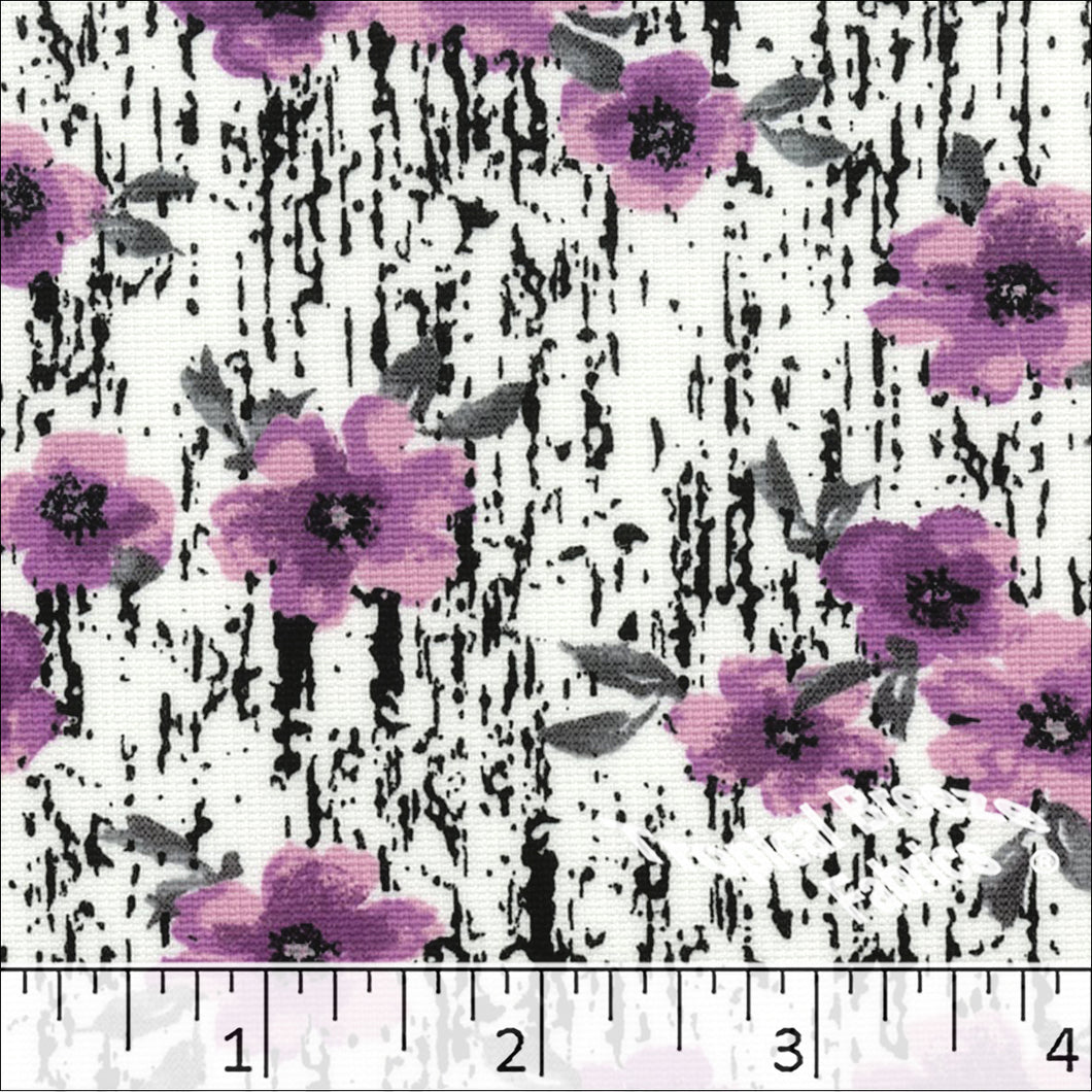 Lilac, Tamara Knit Floral Print Fabric 32856