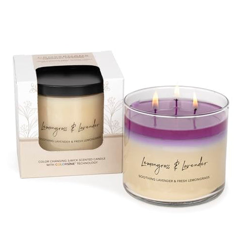 Lemongrass & Lavender Color-Changing 3-Wick Scented Candle