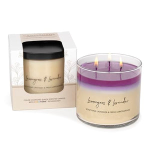 Lemongrass & Lavender Color-Changing 3-Wick Scented Candle