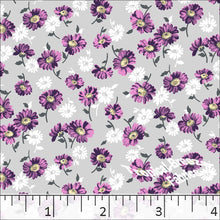 Scattered Daisies Poly Cotton Dress Fabric Magenta
