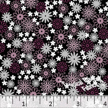 Wildflower Print Poly Cotton Dress Fabric Magenta