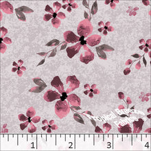 magenta, Standard Weave Floral Poly Cotton Dress Fabric 6232