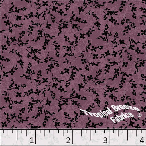 magenta, Standard Weave Small Floral Print Poly Cotton Fabric 6289