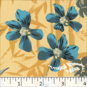 Maize, Yoryu Large Floral Print Polyester Dress Fabric 048514