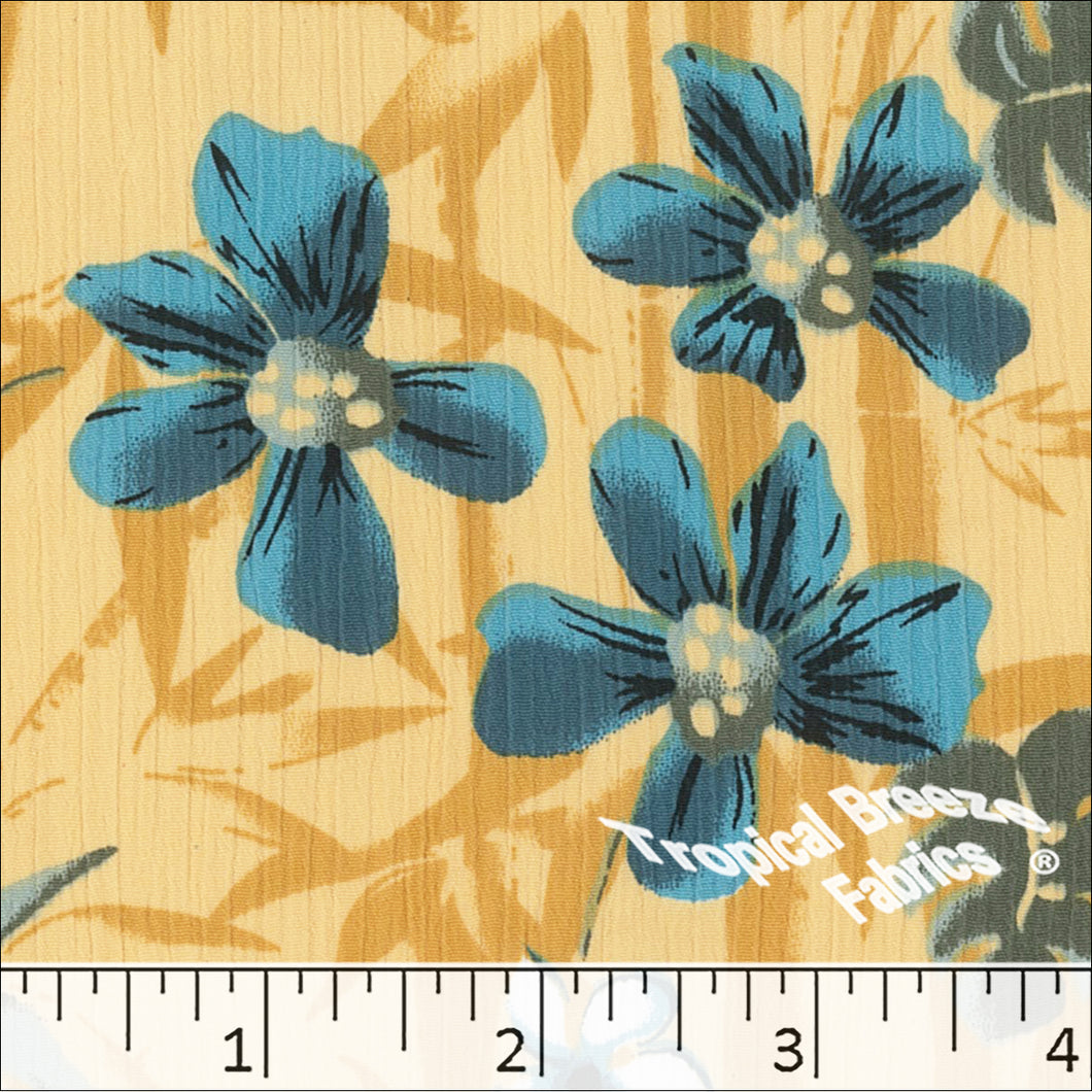 Maize, Yoryu Large Floral Print Polyester Dress Fabric 048514