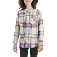 Majesty, Girls' Long-Sleeve Flannel Button-Front Hooded Shirt CE9154