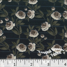 Honeybee Knit Floral Print Fabric mallard