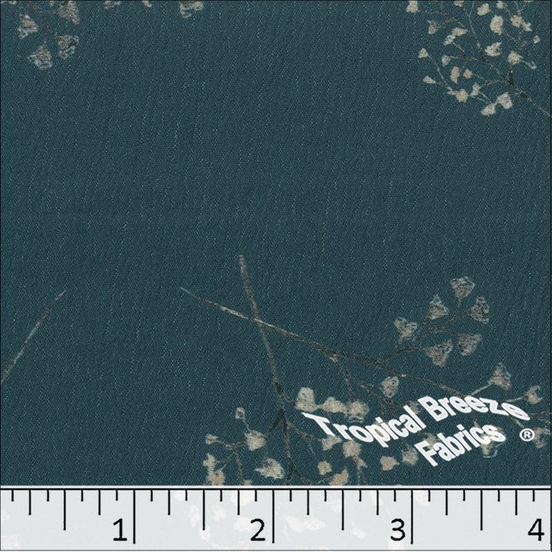 mallard, Crinkle Cream Print Polyester Fabric 042518