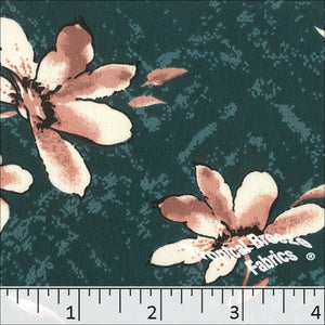 Koshibo Large Floral Print Polyester Fabric 048428 mallard