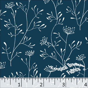 Standard Weave Botanical Poly Cotton Fabric 6044 mallard