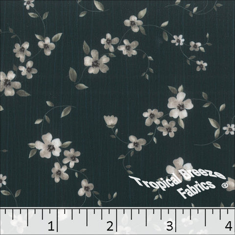 mallard, Sweet Cream Floral Print Polyester Fabric 042525