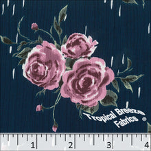 Yoryu Large Floral Print Polyester Fabric 048414 mallard