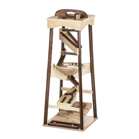 Wooden Pyramid Marble Roller