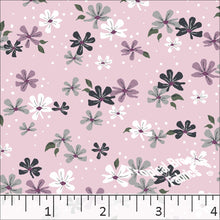 Standard Weave Flower Dots Poly Cotton Dress Fabric 5985 mauve
