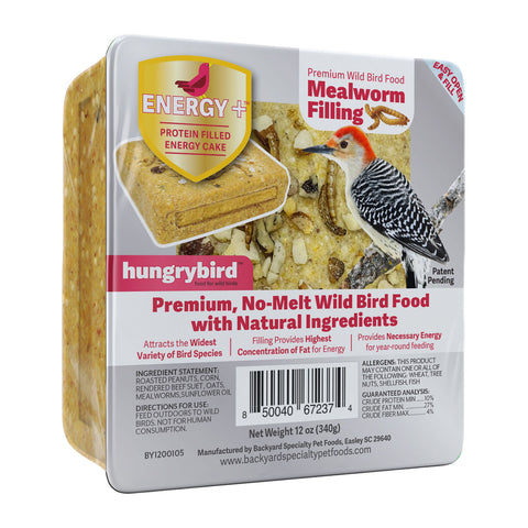 Hungrybird Mealworm Filled Energy Plus suet cake