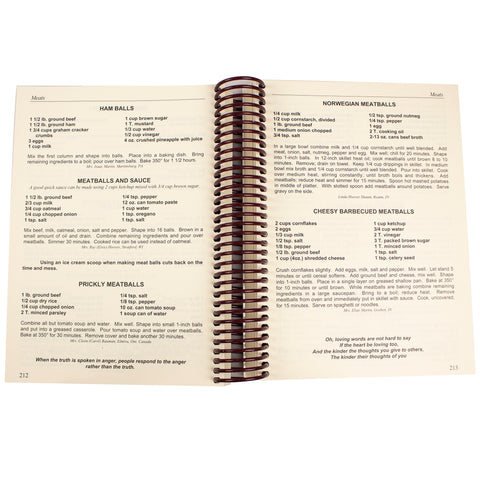 Inside of spiral-bound cookbook
