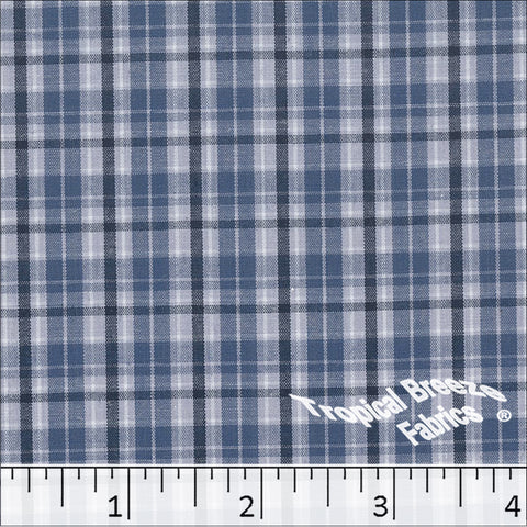medium blue, Poly Cotton Yarn Dye Plaid Fabric 0742