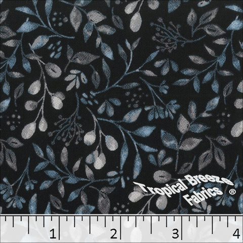 medium blue, Koshibo Floral Print Polyester Fabric 048623