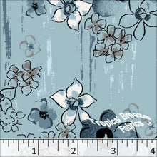 Medium Blue, Standard Weave Floral Fabric Dress Fabric 6201