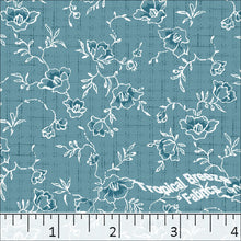 Standard Weave Floral Print Poly Cotton Dress Fabric 6077 medium blue