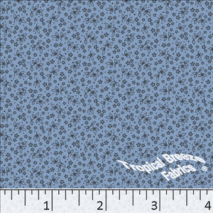 Standard Weave Tiny Floral Print Poly Cotton Fabric 6073 medium blue