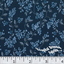 Yoryu Floral Print Polyester Fabric 048426 medium blue