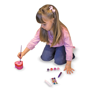 girl painting heart box