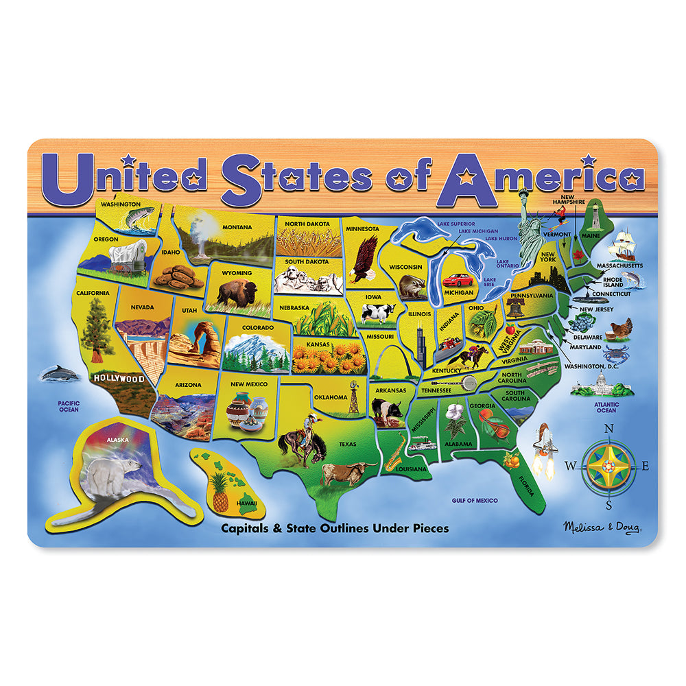 USA wooden map puzzles
