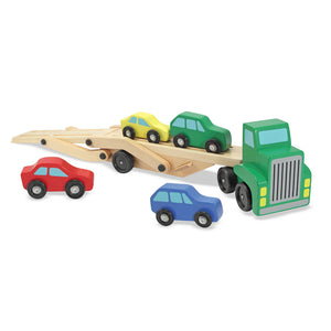Wooden car carrier toy