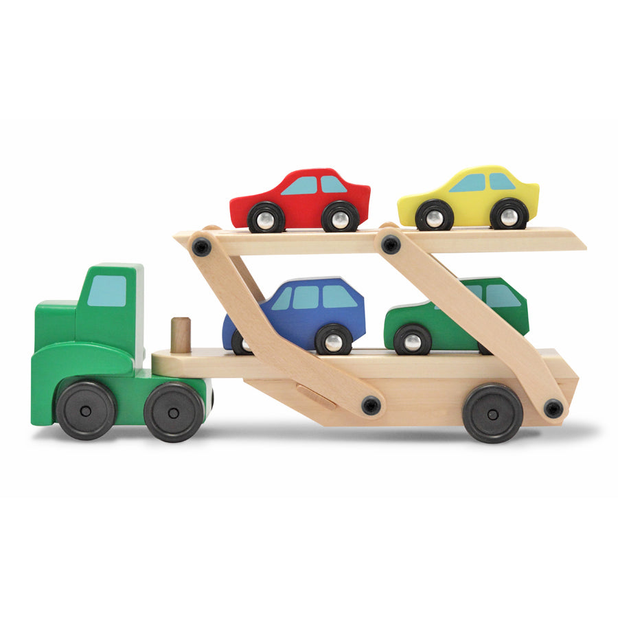 Wooden car carrier toy