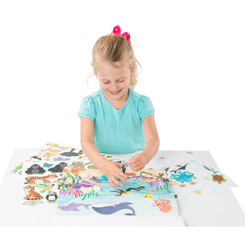 girl with sticker pad