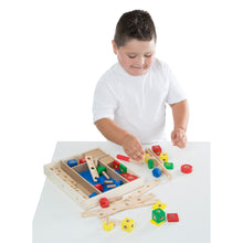 Boy playing with set