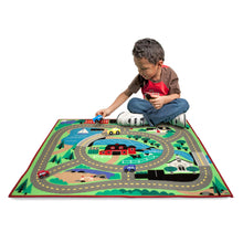 Boy playing on rug