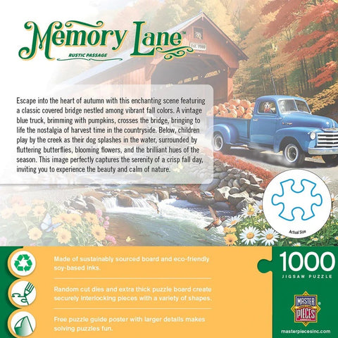 Memory lane puzzle-Rustic passage 1000 Piece Puzzle 72564 Back of box
