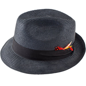 Men's black straw hat