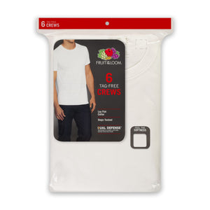 Men's White Crew Neck Short Sleeve T-shirts 6-pack 6P2828 B