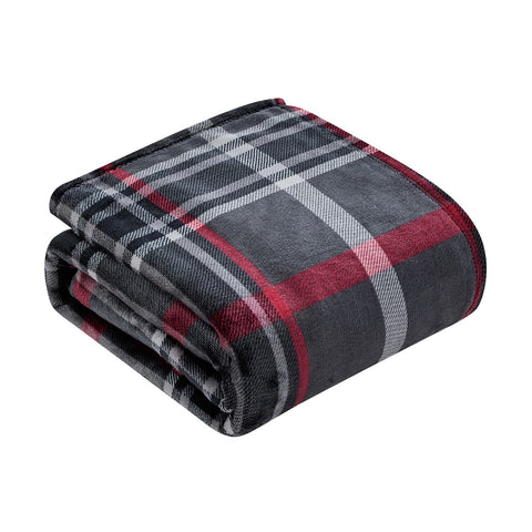 Black & red Midnight Plaid throw folded