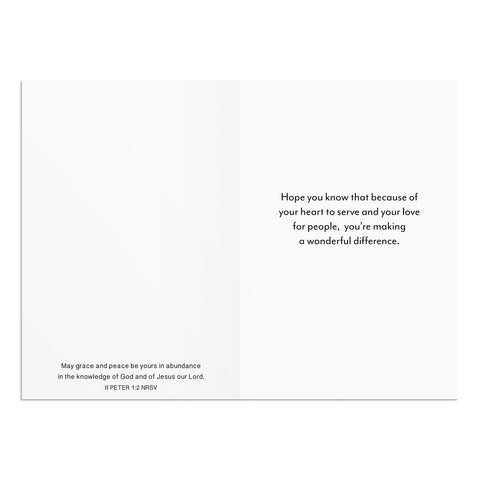 Ministry Appreciation card- Making a difference