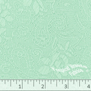 Mint colored Knit fabric with floral emboss