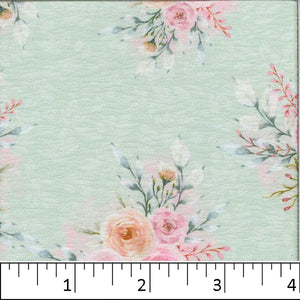 Mint, Floral Fashion Print Fabric CA-191