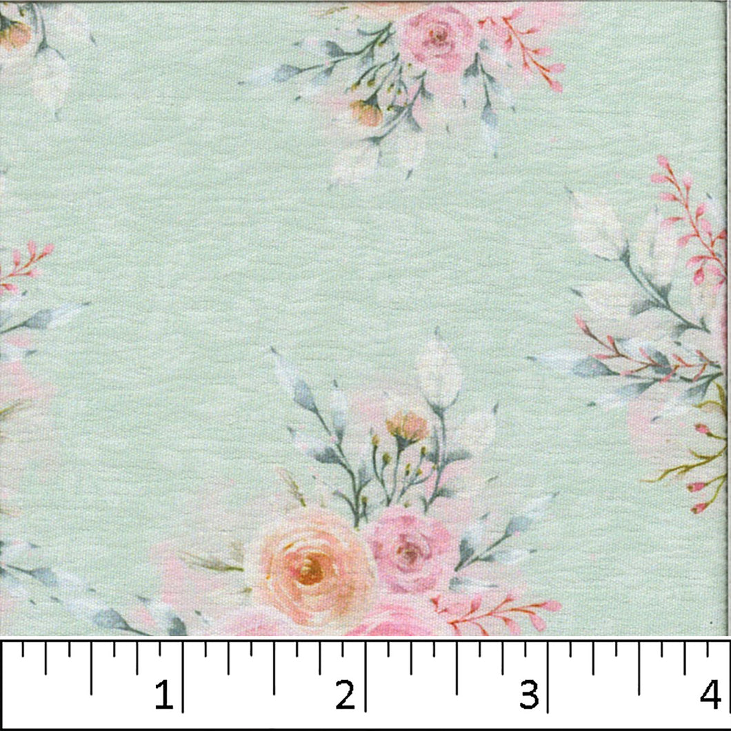 Mint, Floral Fashion Print Fabric CA-191