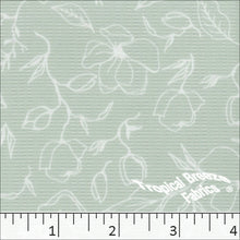 mint, Poly Rayon Floral Print Fabric 04450