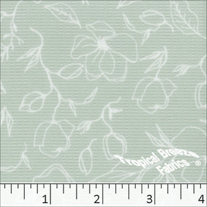 mint, Poly Rayon Floral Print Fabric 04450