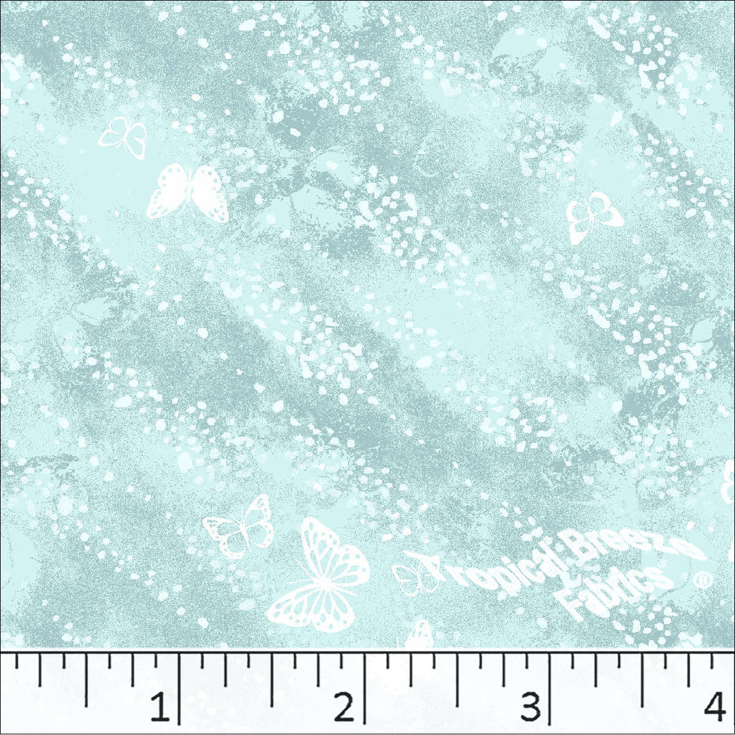 Mint, Standard Weave Butterfly Print Poly Cotton Fabric 6196