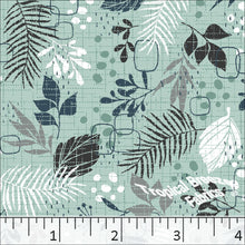 Standard Weave Foliage Print Poly Cotton Fabric 6018 mint