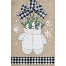 Fall & Winter Burlap Garden Flags mittens